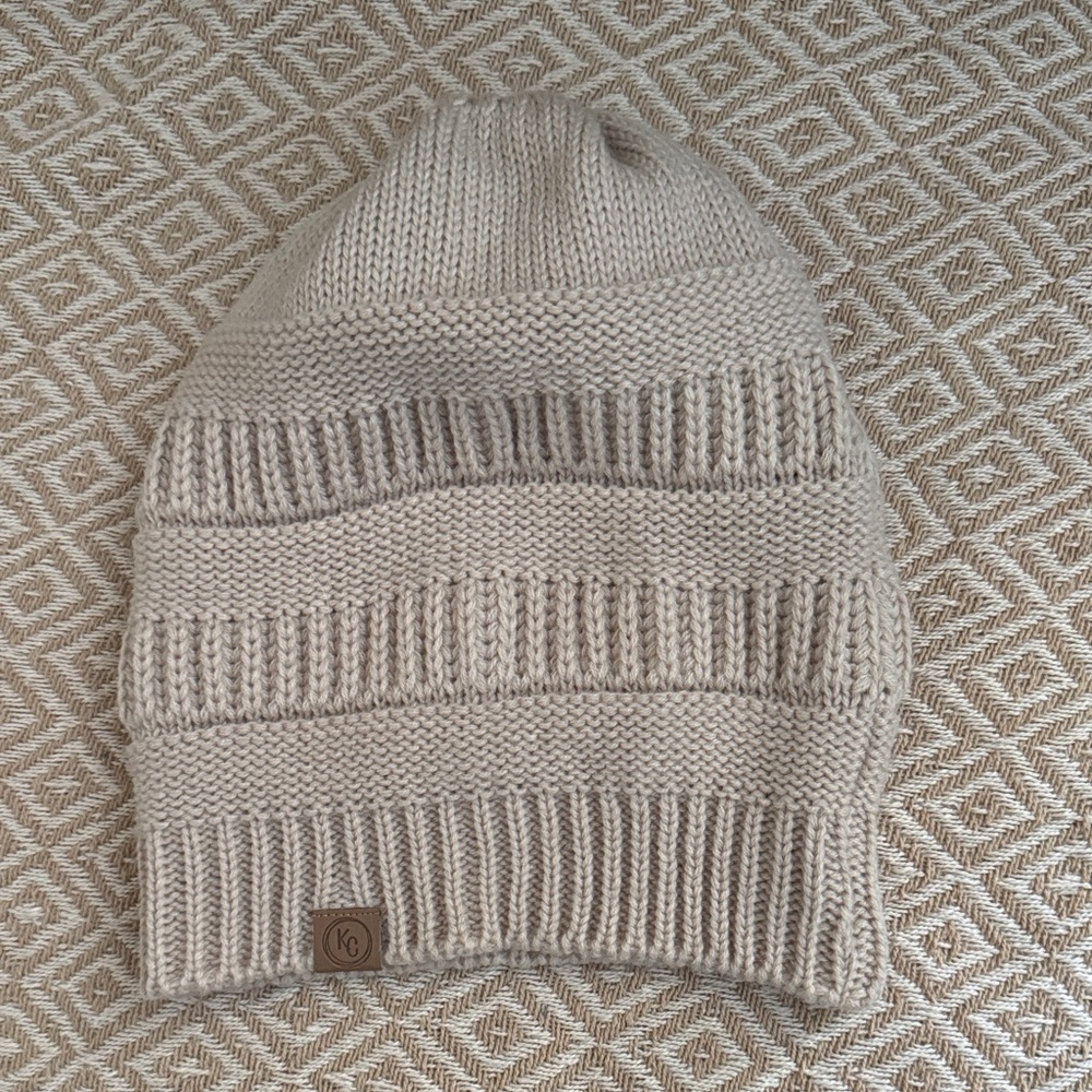KC Cozy Knit Beanie in Beige
